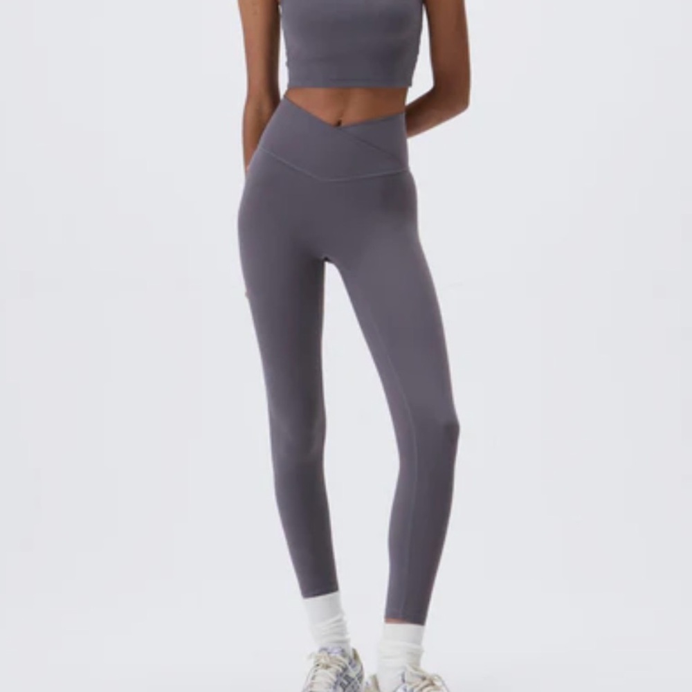 Adanola Ultimate Wrap Over Leggings - Dark Grey